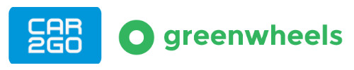 logo van car2go en greenwheels